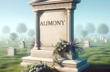 Image of a tombstone with the word Alimony on it.