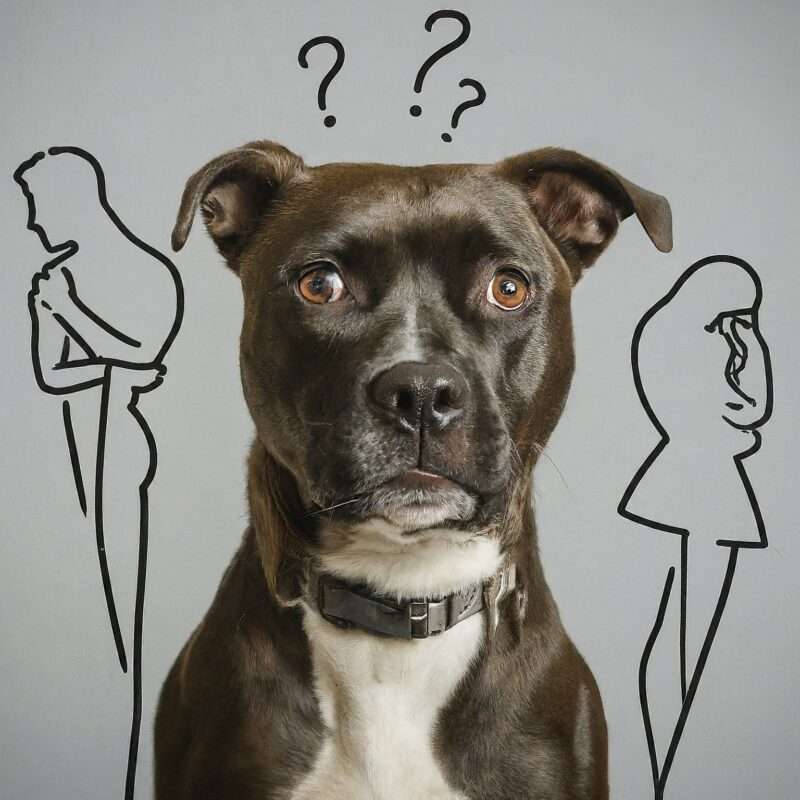Image of Dog deciding where to go in a divorce.