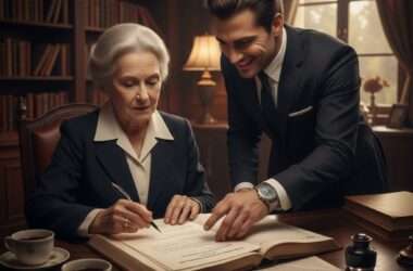 older adult being swindled