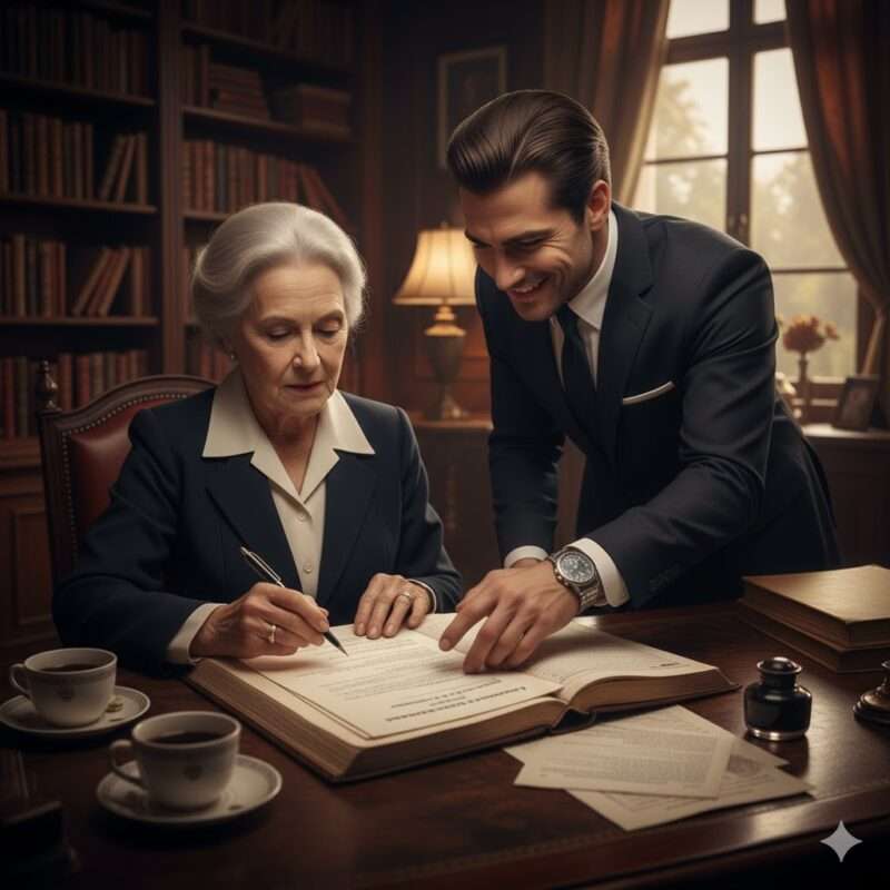 older adult being swindled